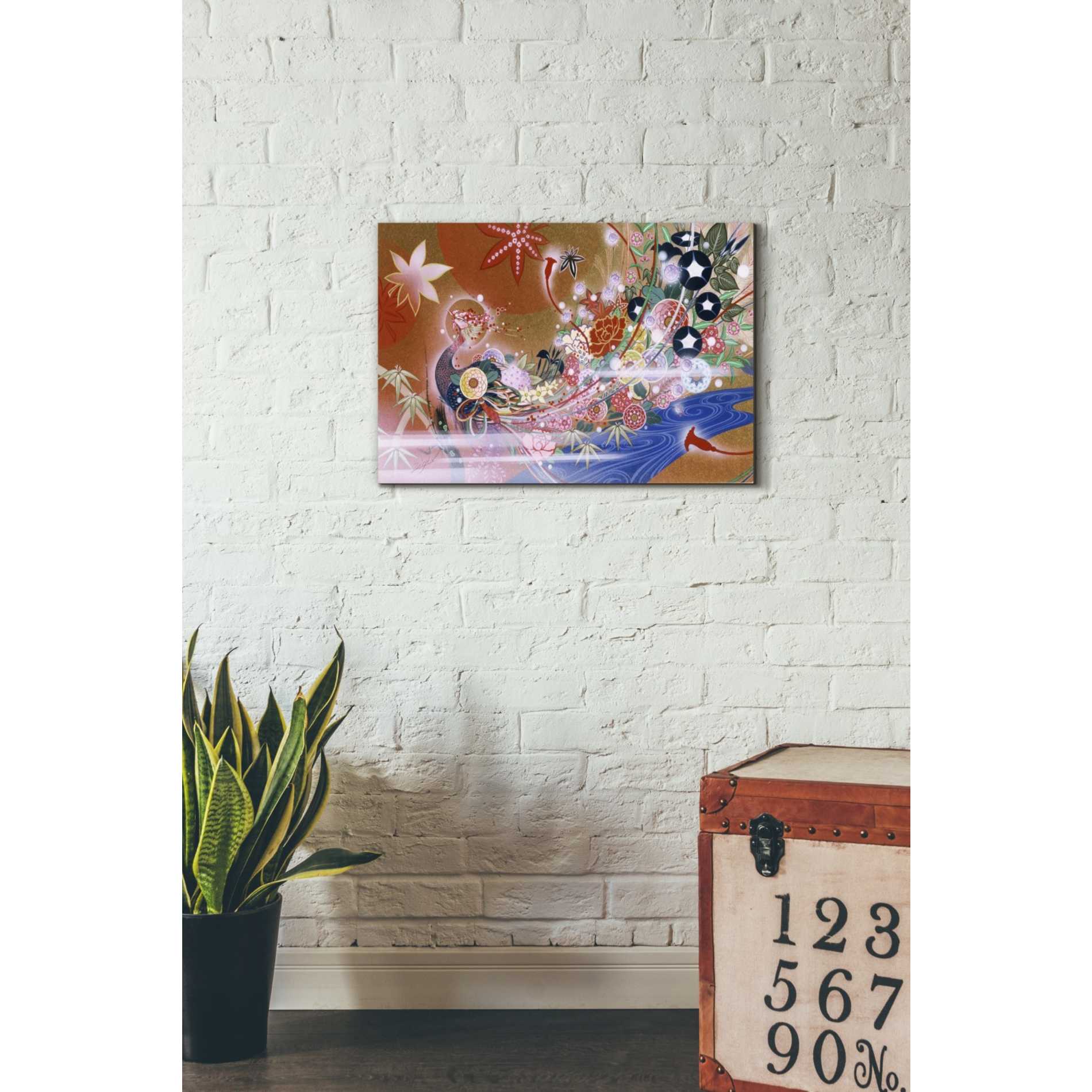 'Flowers Peacock' by Zigen Tanabe, Giclee Canvas Wall Art