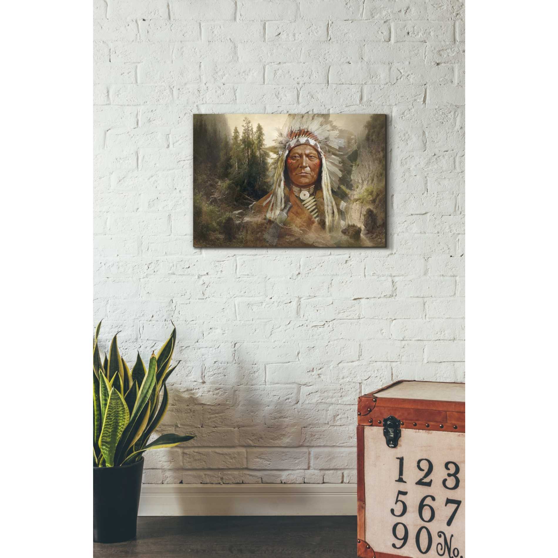 'Sitting Bull' by Steve Hunziker, Canvas Wall Art,26 x 18