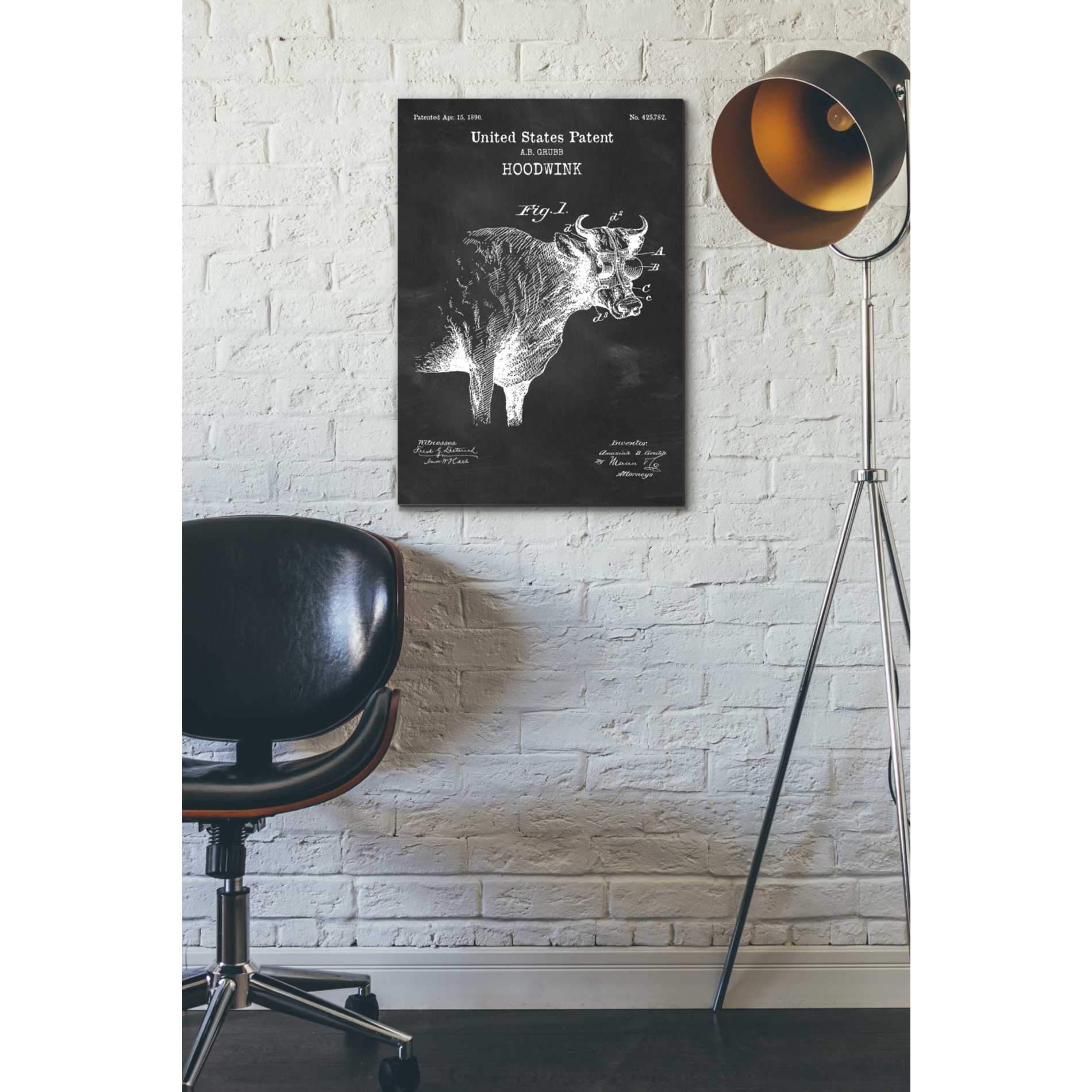 'Hoodwink Blueprint Patent Chalkboard' Canvas Wall Art,18 x 26