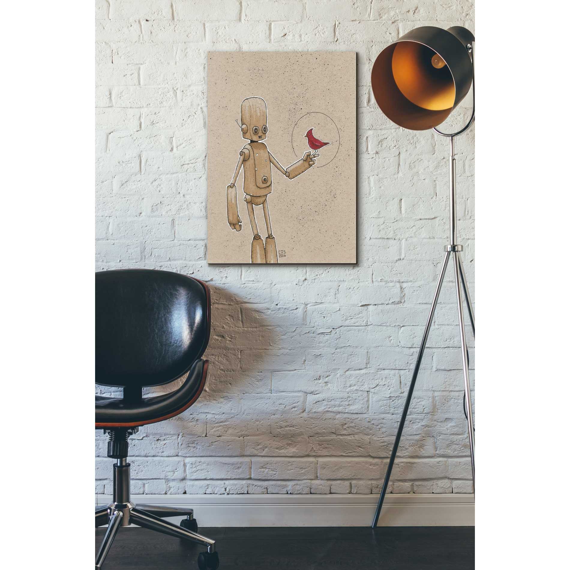 'Ink Bot Cardinal' by Craig Snodgrass, Canvas Wall Art,18 x 26