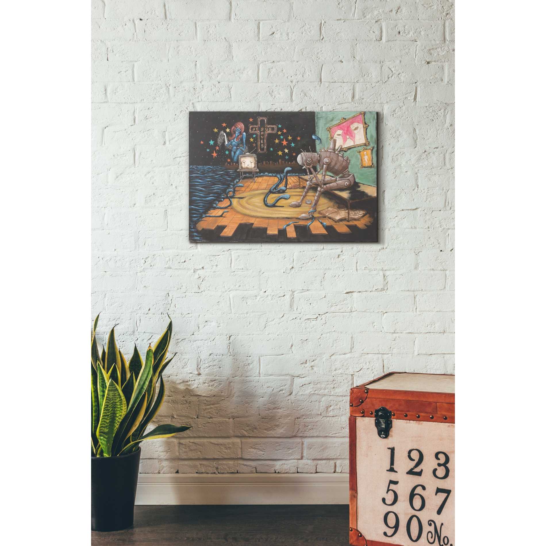 'Jesus Saves' by Craig Snodgrass, Canvas Wall Art,18 x 26