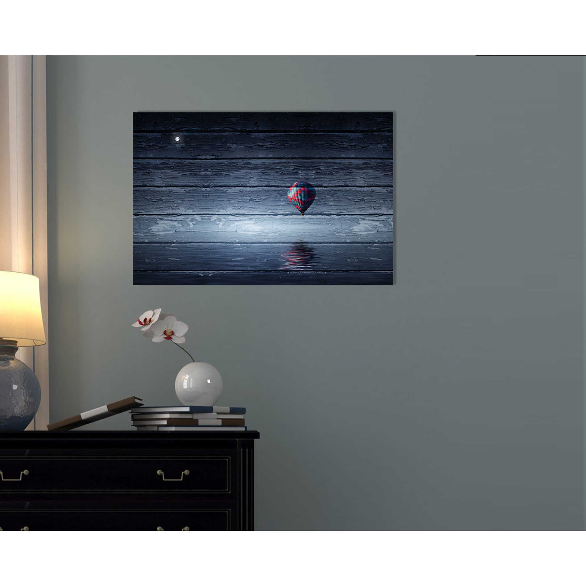 'Wood Series: One Air Balloon' Canvas Wall Art,18 x 26