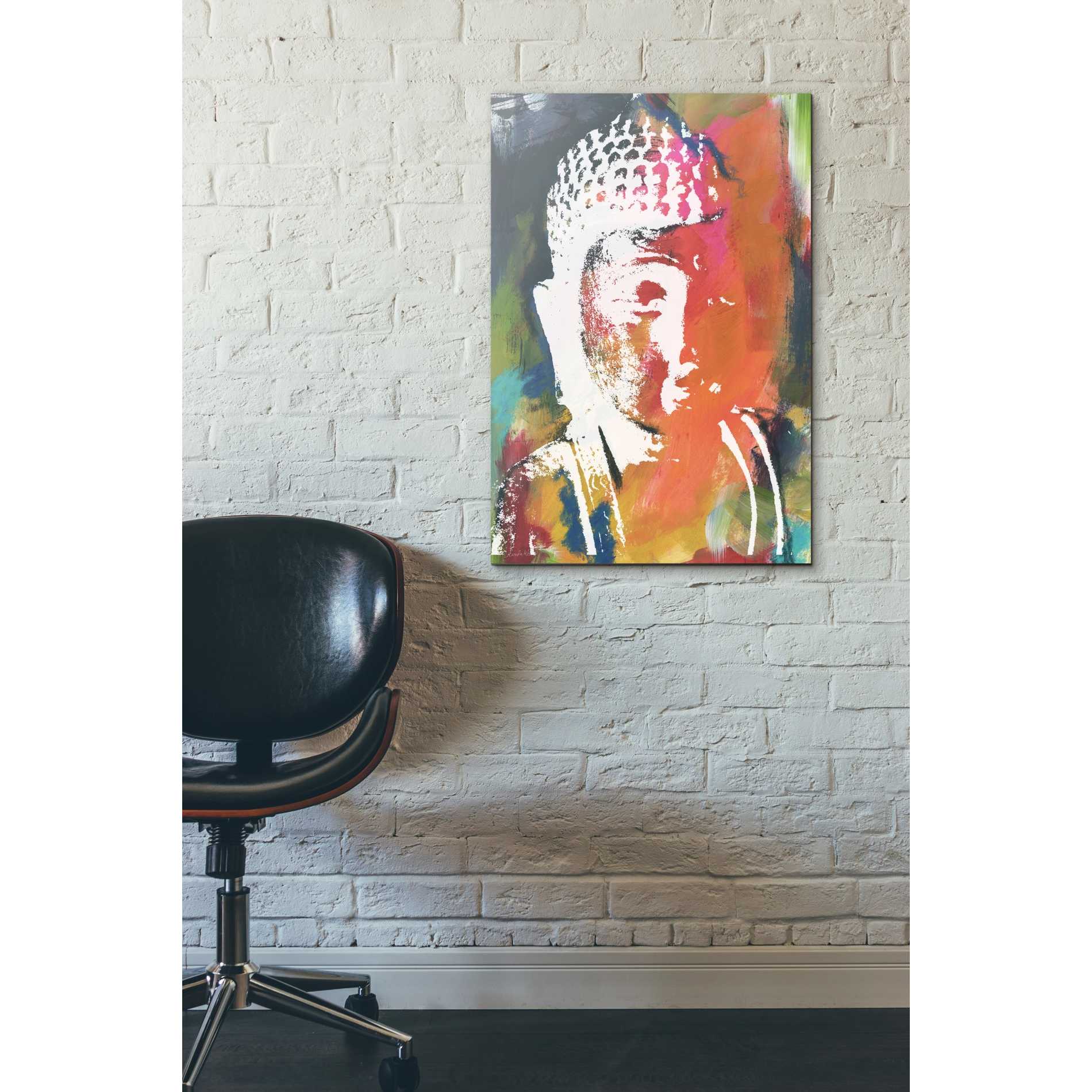 'Painted Buddha V' by Linda Woods, Canvas Wall Art,18 x 26
