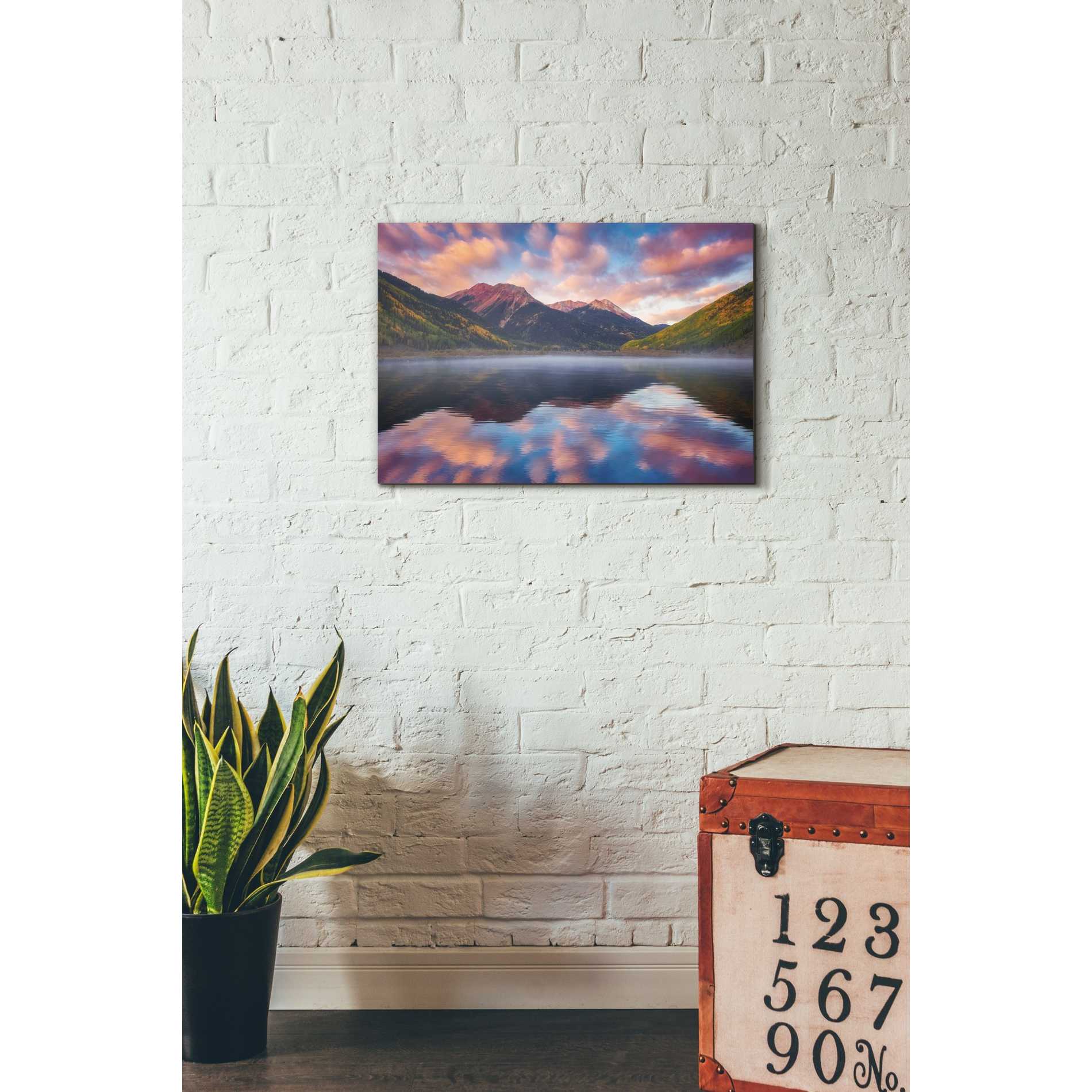 'Red Mountain Reflections' by Darren White, Canvas Wall Art,18 x 26