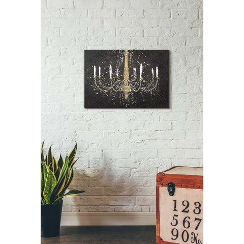 Image of 'Grand Chandelier Black I' by James Wiens, Canvas Wall Art,18 x 26