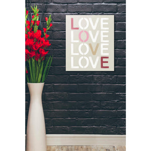 'Love Stencil' by Linda Woods, Canvas Wall Art,20 x 24