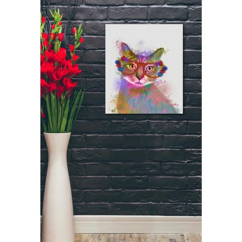 Image of 'Rainbow Splash Cat 1' by Fab Funky Giclee Canvas Wall Art