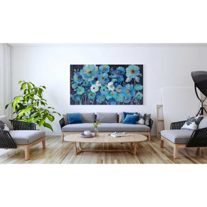 'Indigo Flowers' by Silvia Vassileva, Canvas Wall Art,20 x 40