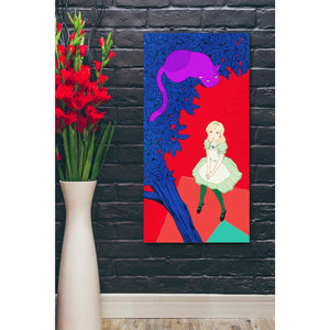 'Alice and Cheshire Cat' by Sai Tamiya, Canvas Wall Art,20 x 40