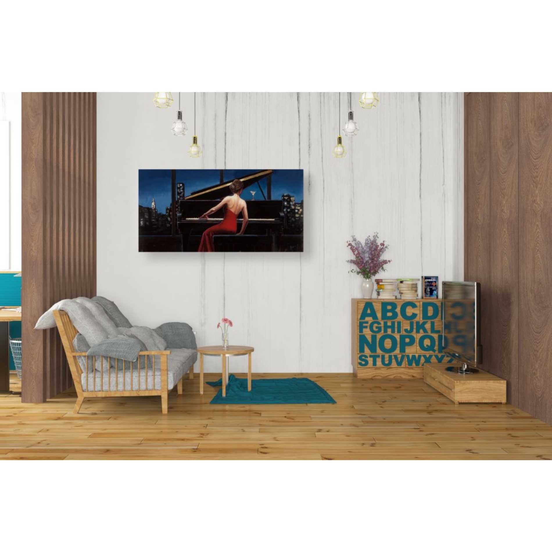 'Lady in Red' by Marco Fabiano, Canvas Wall Art,40 x 20