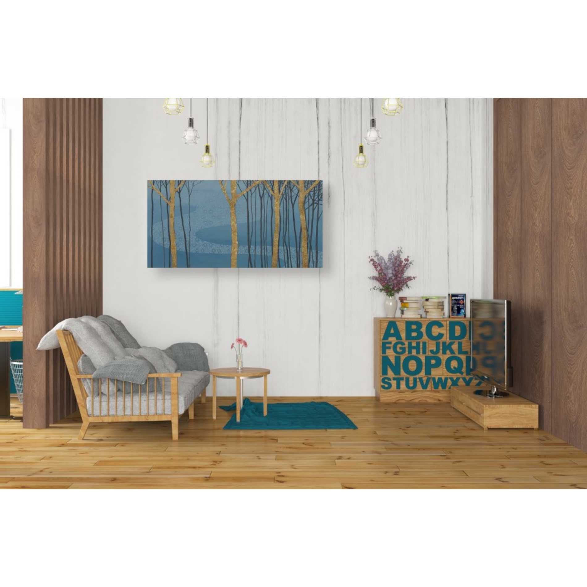'Katonah Gold' by Kathrine Lovell, Canvas Wall Art,40 x 20