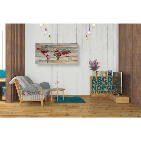 Image of 'World Map IV' by Irena Orlov, Canvas Wall Art,40 x 20