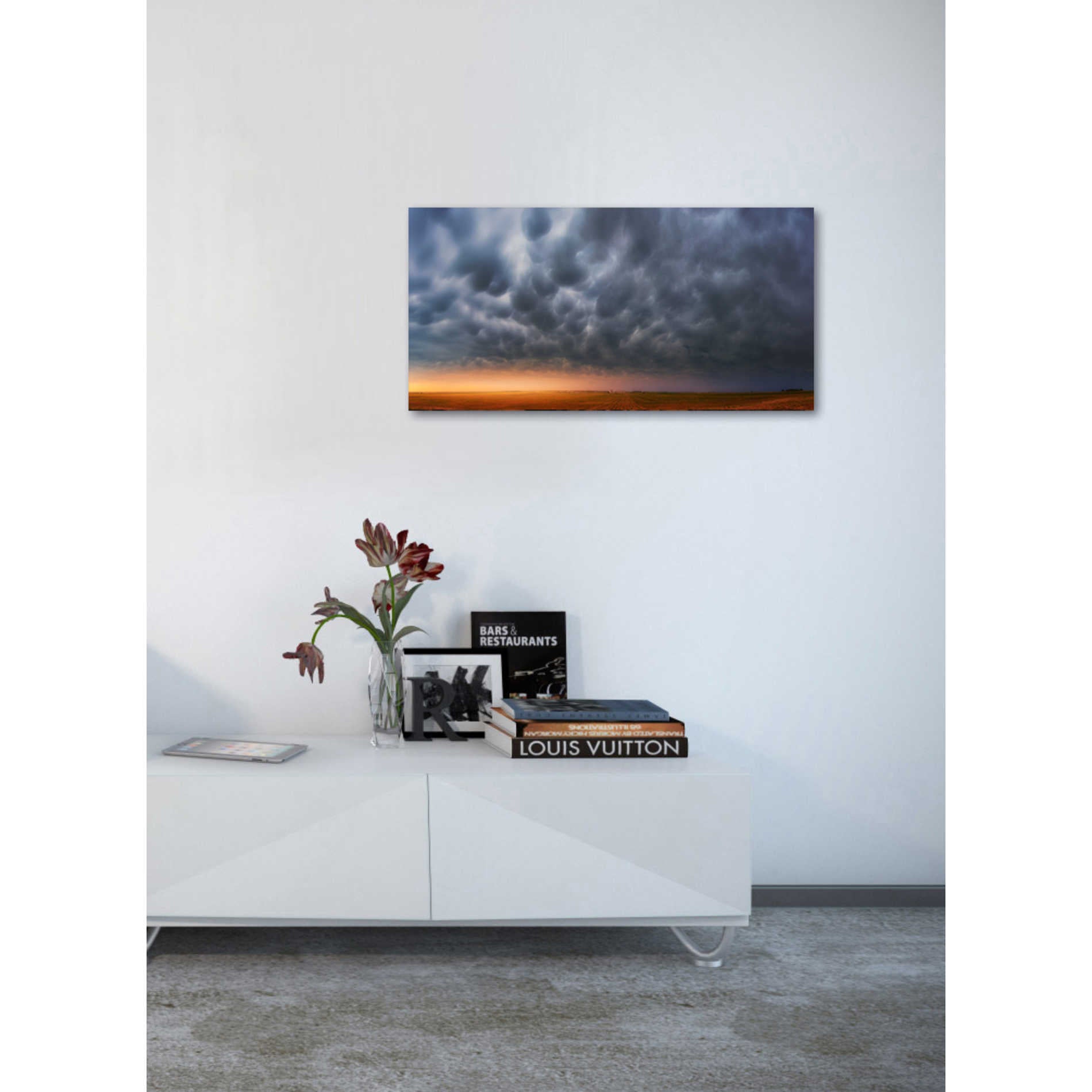 'Mammatus Over Madrid' by Darren White, Canvas Wall Art,20 x 40