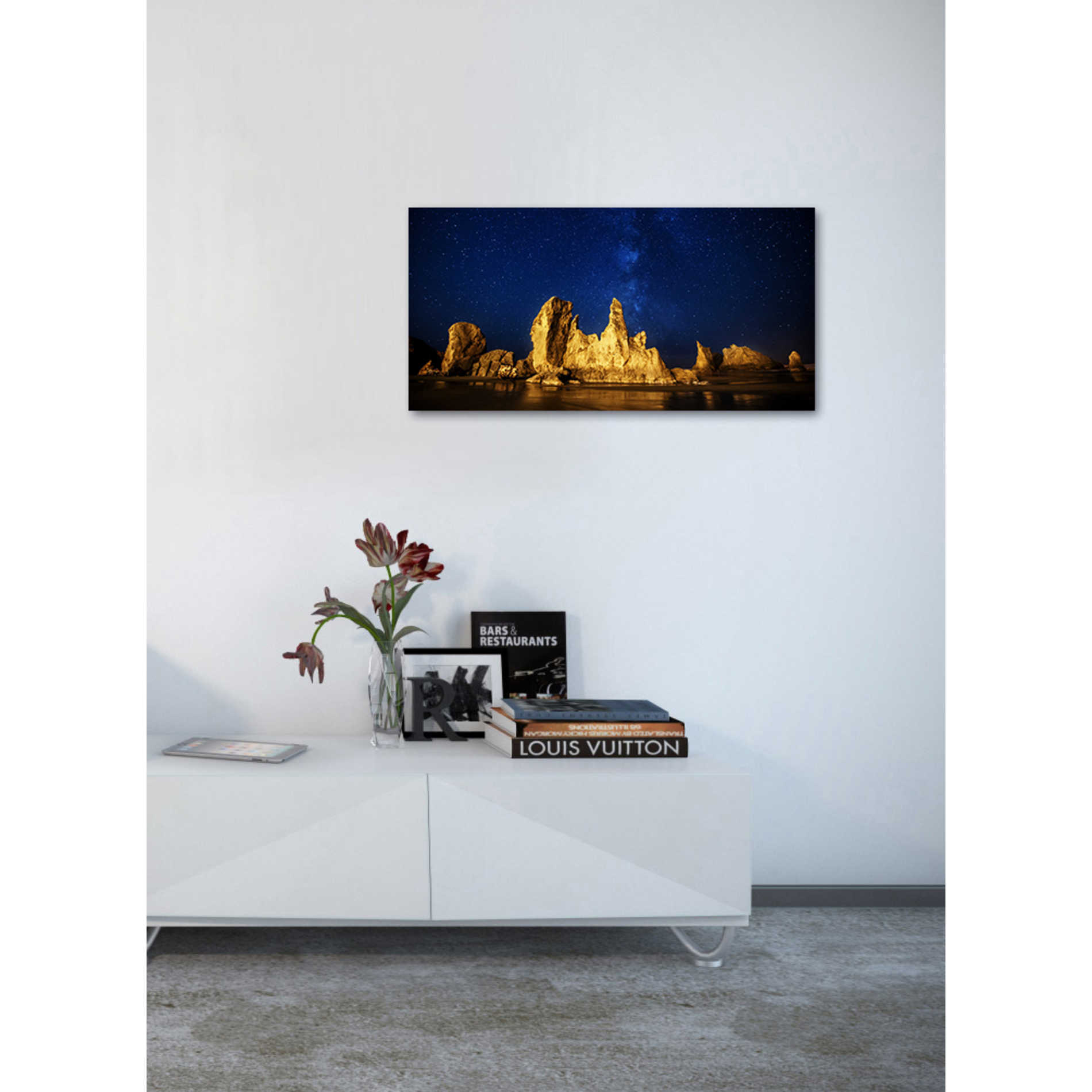 'Oregon Nights' by Darren White, Canvas Wall Art,20 x 40