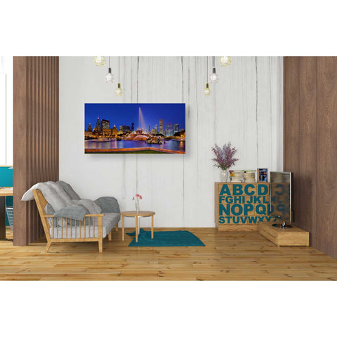 Image of 'Buckingham Fountain Pano,' Canvas Wall Art,20 x 40