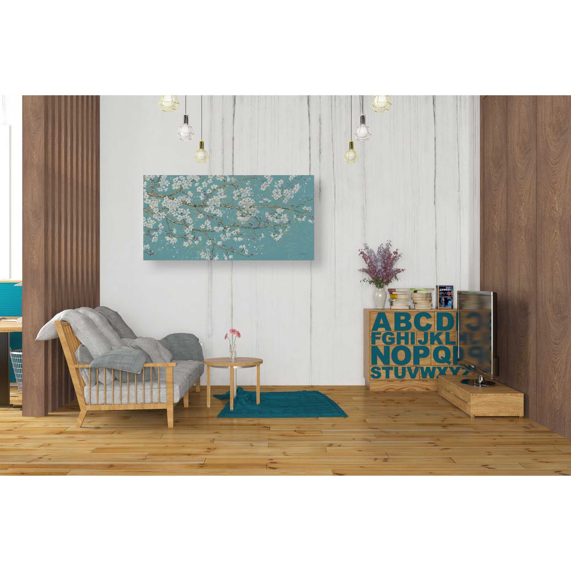 'April Breeze I TEAL' by James Wiens, Canvas Wall Art,20 x 40