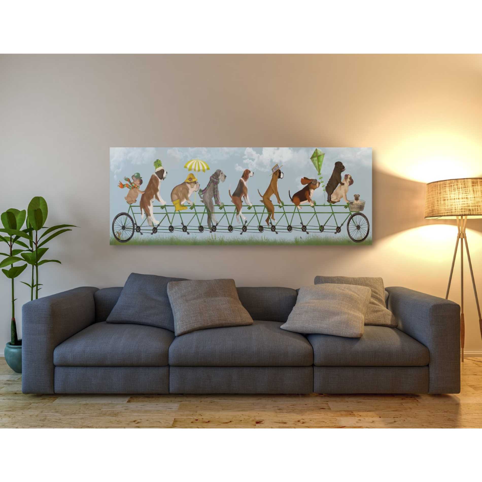 'Mutley Crew on Tandem' by Fab Funky Canvas Wall Art,20 x 60