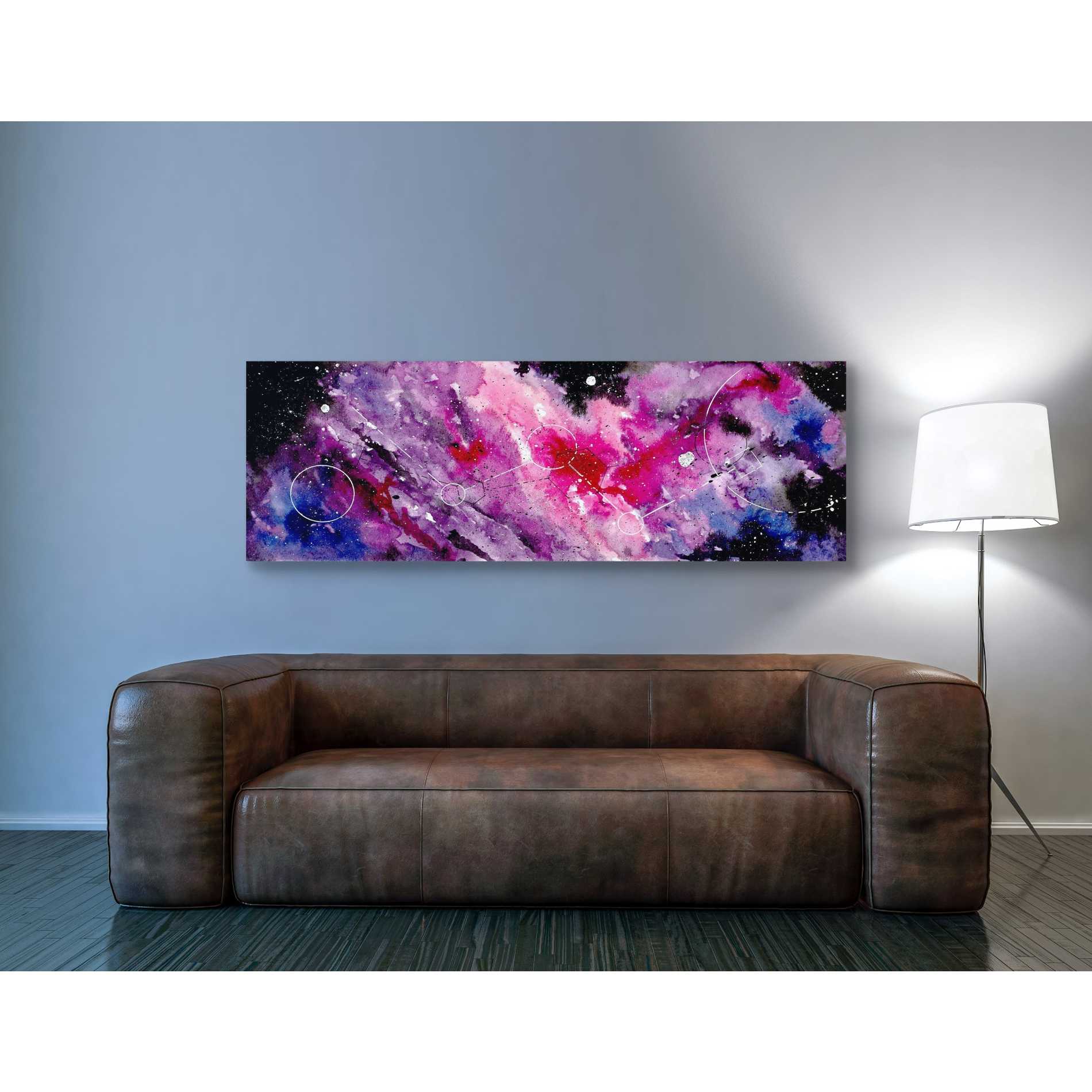 'Watercolor Nebula Fushia' by Craig Snodgrass, Canvas Wall Art,20 x 60