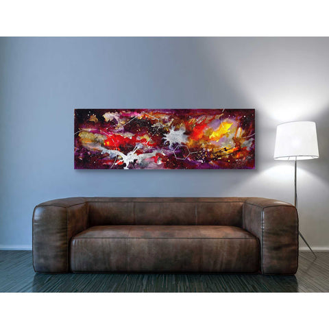 Image of 'Watercolor Nebula Burgundy' by Craig Snodgrass, Canvas Wall Art,20 x 60