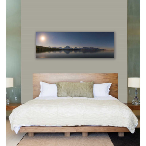 Image of 'Jackson Lake Moon' by Darren White, Canvas Wall Art,20 x 60