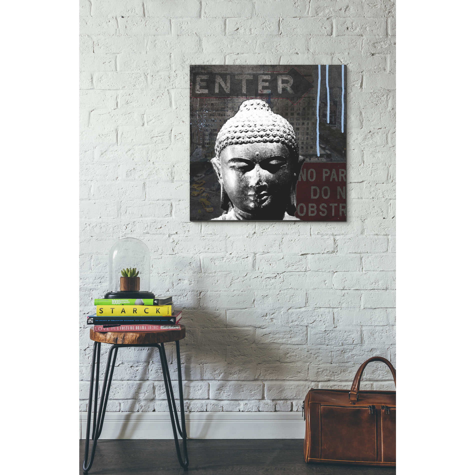 'Urban Buddha IV' by Linda Woods, Canvas Wall Art,26 x 26