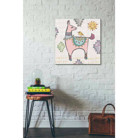 Image of 'Playful Llamas III' by Farida Zaman, Canvas Wall Art,26 x 26