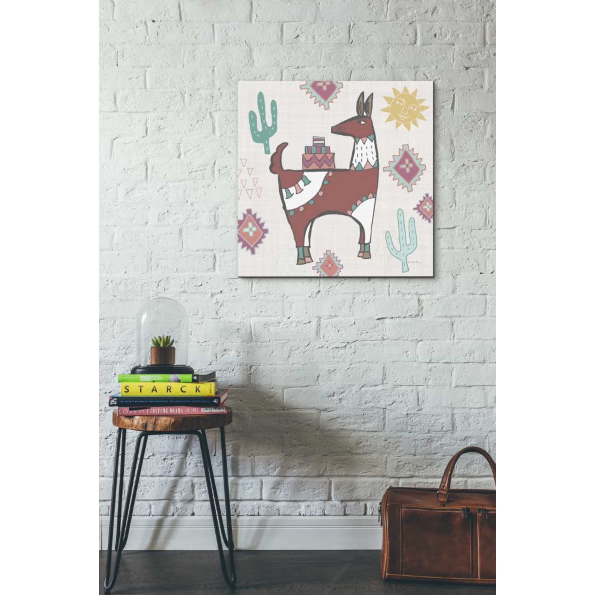 'Playful Llamas IV' by Farida Zaman, Canvas Wall Art,26 x 26