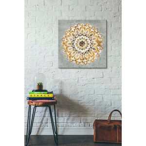 'Mandala Delight II Yellow Grey' by Danhui Nai, Canvas Wall Art,26 x 26