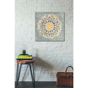 'Mandala Delight I Yellow Grey' by Danhui Nai, Canvas Wall Art,26 x 26