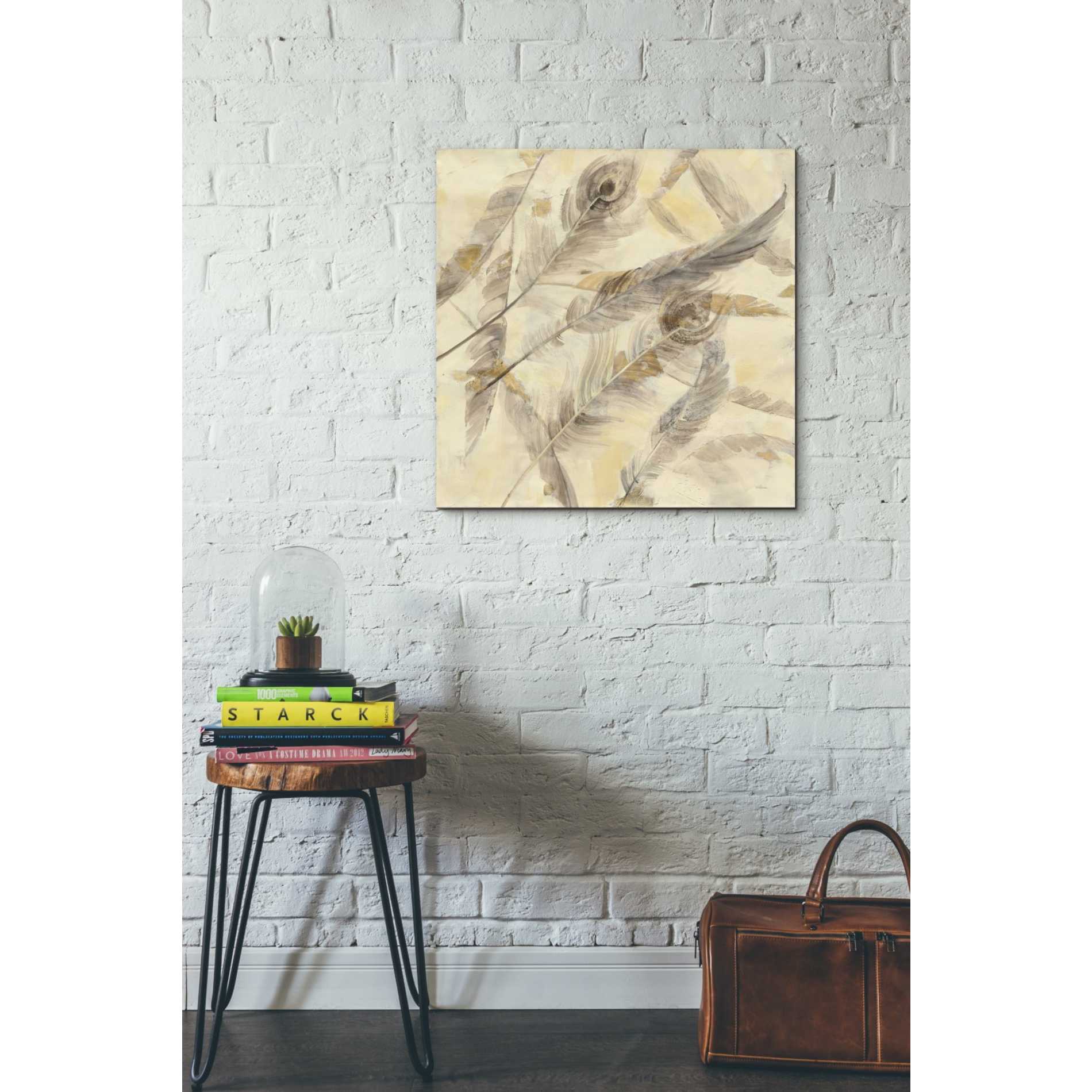 'Falling Feathers' by Albena Hristova, Canvas Wall Art,26 x 26