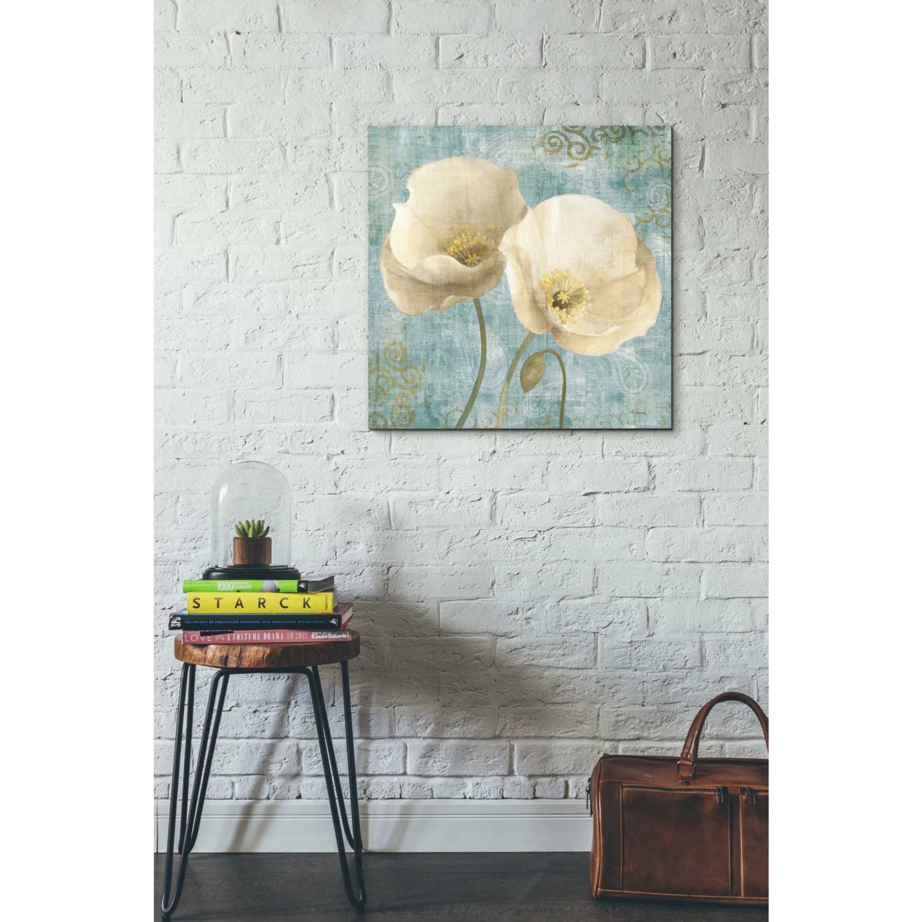 'Poppies on Paisley' by Albena Hristova, Canvas Wall Art,26 x 26