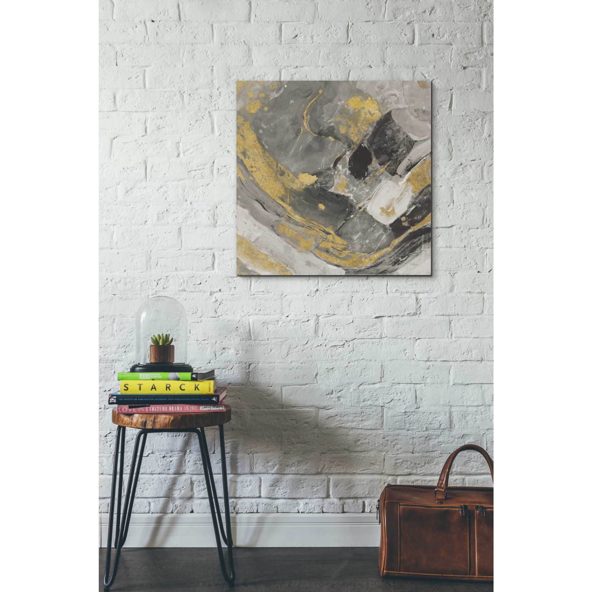 'Arroyo Gold and Black' by Albena Hristova, Canvas Wall Art,26 x 26