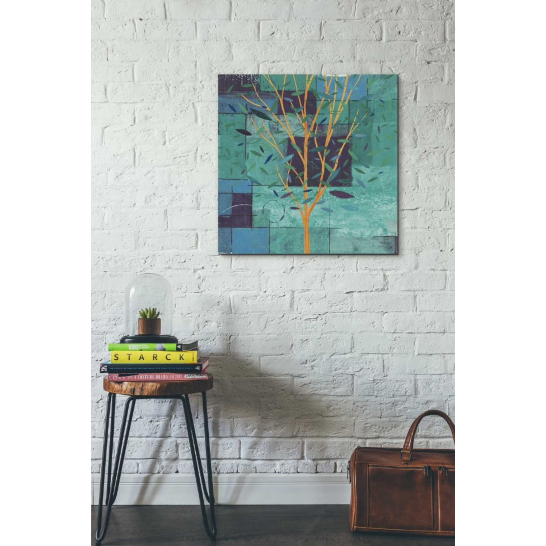 'Watercolor Forest V Peacock' by Veronique Charron, Canvas Wall Art,26 x 26