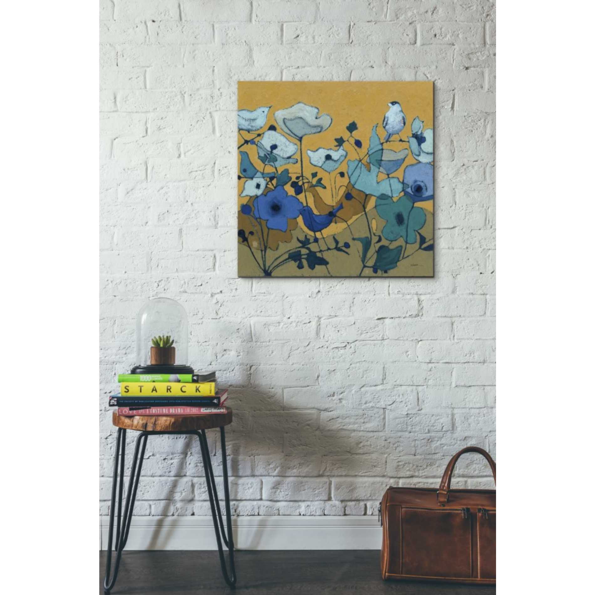 'Birdy Birdy Royal Blue' by Shirley Novak, Canvas Wall Art,26 x 26