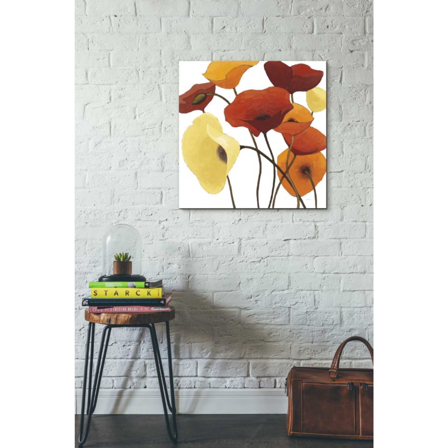'Up One on White Yellow' by Shirley Novak, Canvas Wall Art,26 x 26