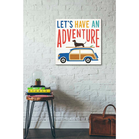 Image of 'Beach Bums Woodie' by Michael Mullan, Canvas Wall Art,26 x 26