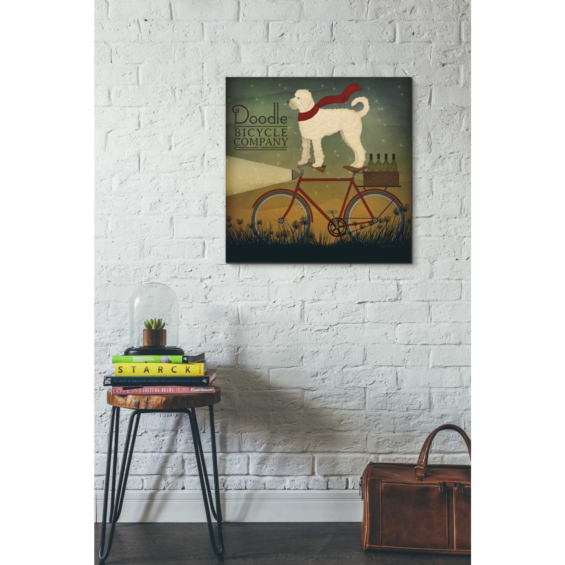 'White Doodle on Bike Summer' by Ryan Fowler, Canvas Wall Art,26 x 26