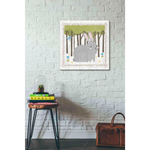 Image of 'Woodland Hideaway Bunny' by Moira Hershey, Canvas Wall Art,26 x 26