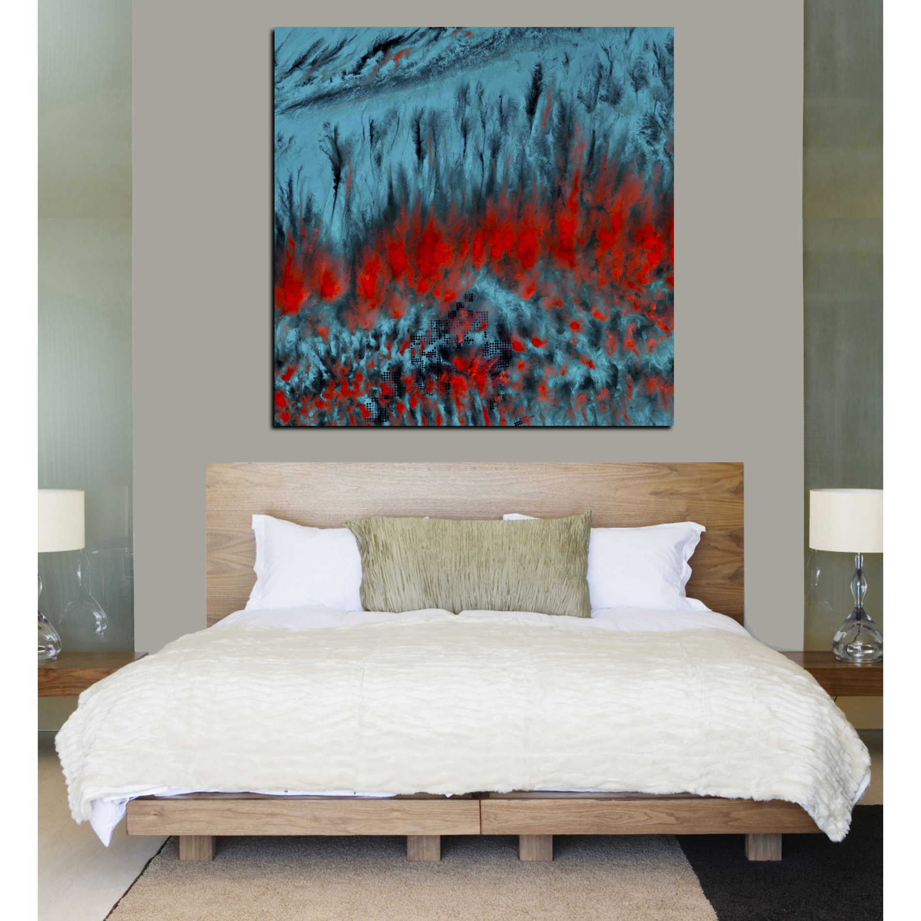 'Earth As Art: Eerie Cloud Shadows' Canvas Wall Art,26 x 26