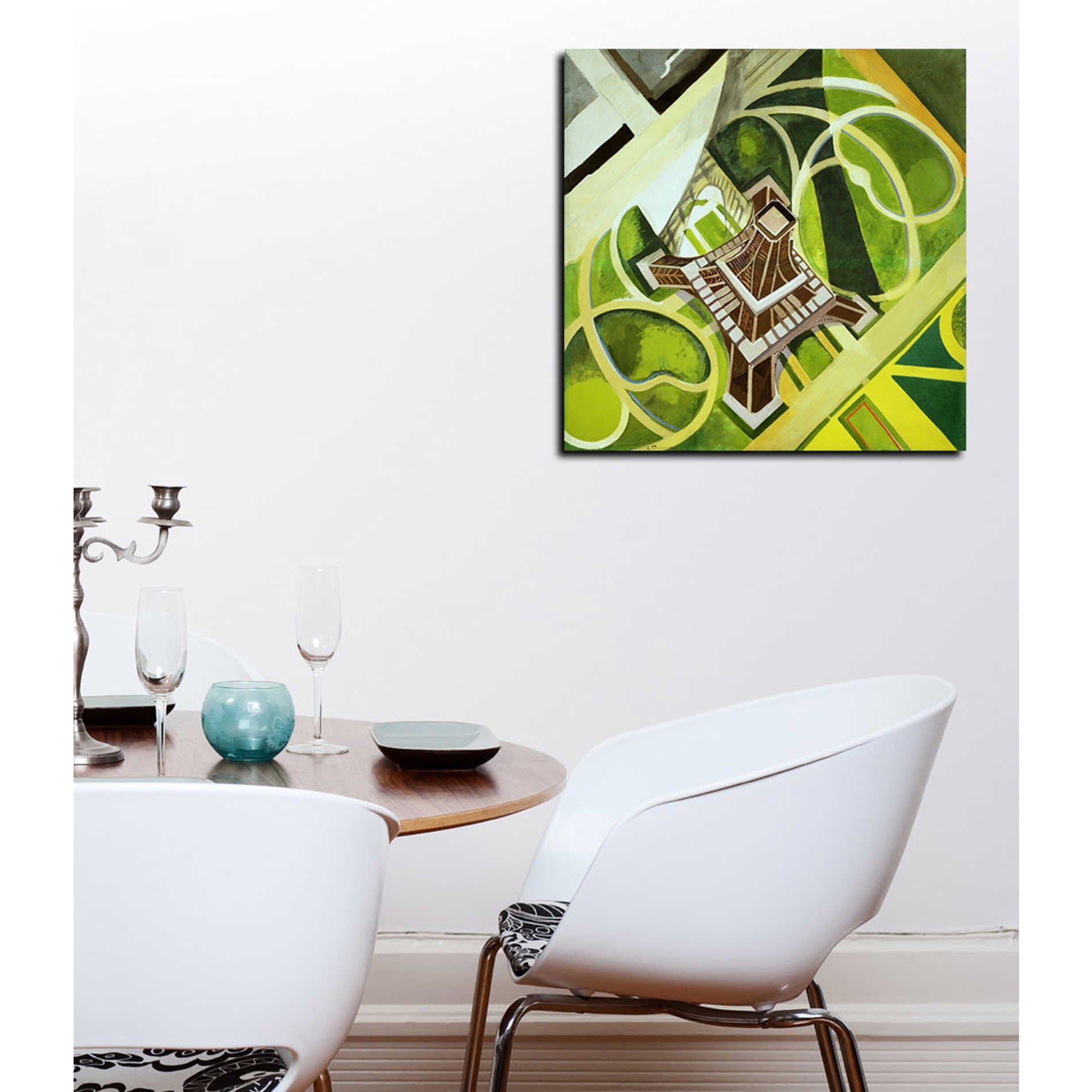 'La Tour Eiffel et Jardin du Champ de Mars' by Robert Delaunay Canvas Wall Art,26 x 26