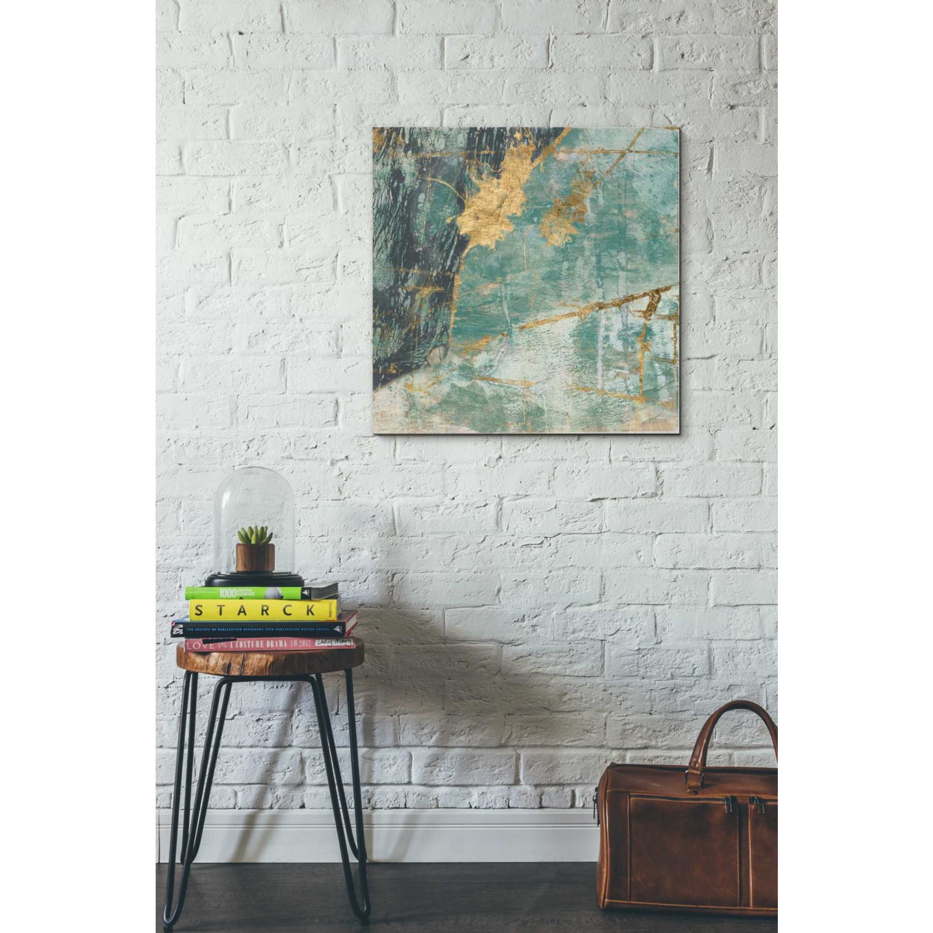 'Teal Lace I' by Jennifer Goldberger Giclee Canvas Wall Art