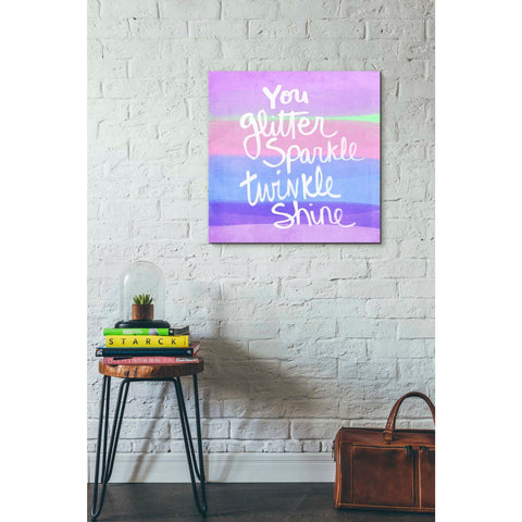 Image of 'Unicorn Stripe Sparkle' by Linda Woods, Canvas Wall Art,26 x 26