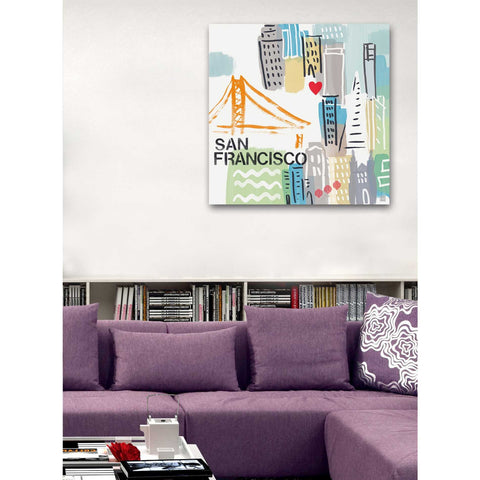 Image of 'San Francisco' by Linda Woods, Canvas Wall Art,26 x 26
