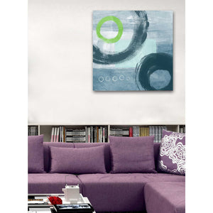 'Blue Circles I' by Linda Woods, Canvas Wall Art,26 x 26