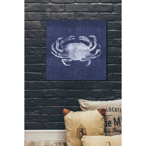 Image of 'Indigo Crab' by Linda Woods, Canvas Wall Art,26 x 26