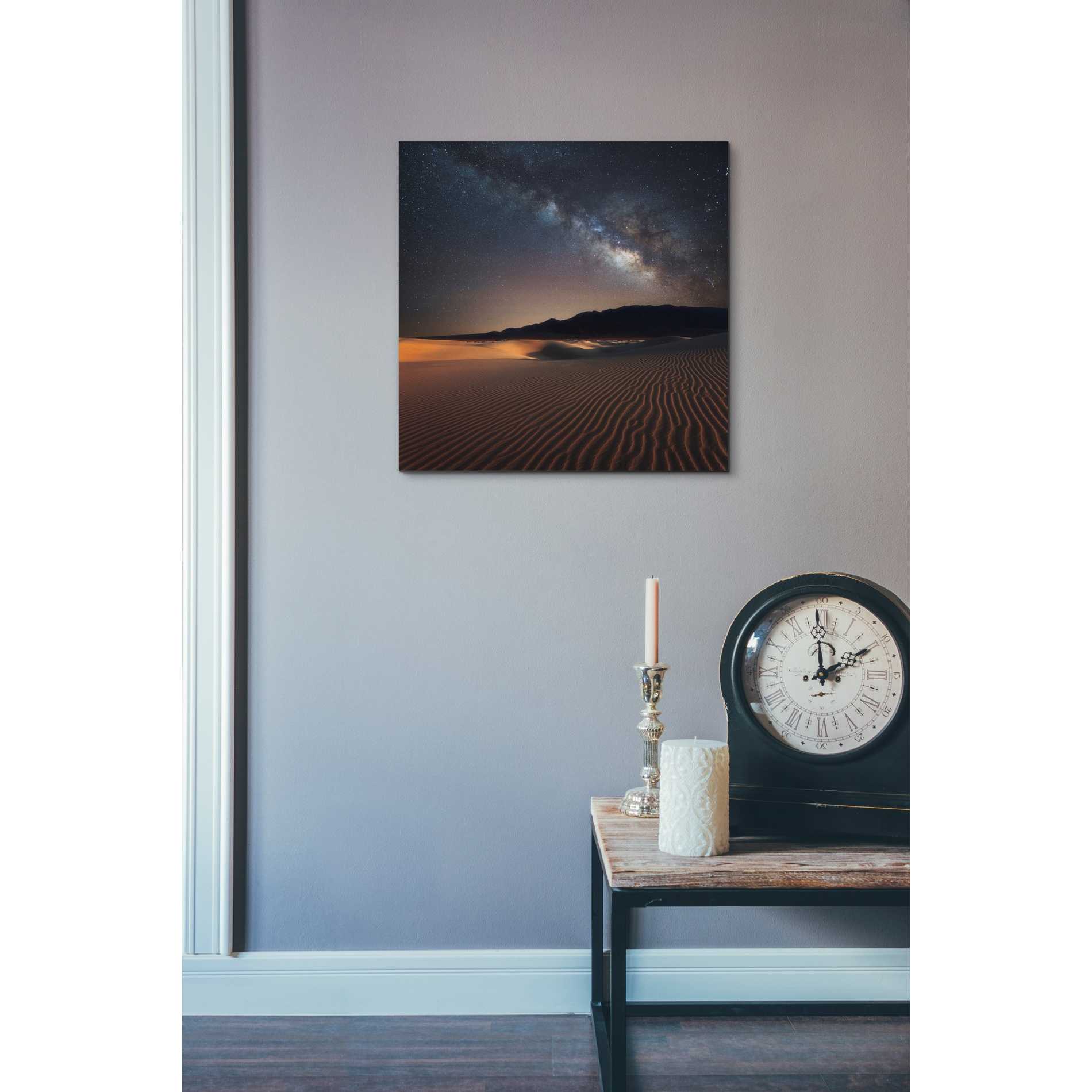 'Milky Way Over Mesquite Dunes' by Darren White, Canvas Wall Art,26 x 26