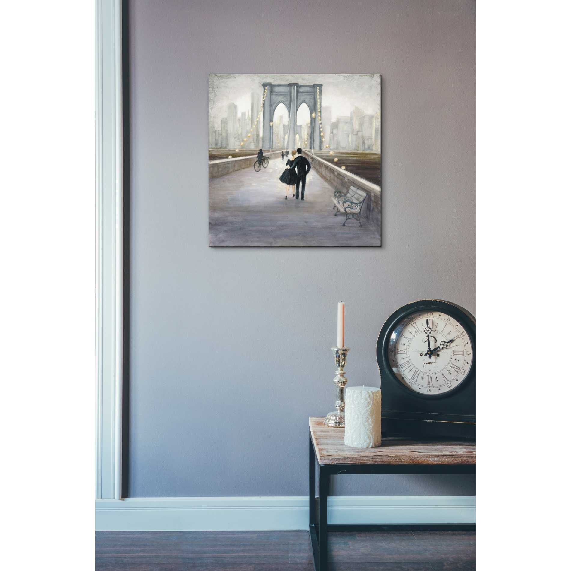 'Bridge to NY V2' by Julia Purinton, Canvas Wall Art,26 x 26