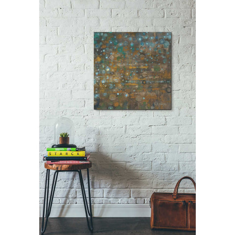 Image of 'Blue And Bronze Dots X' by Danhui Nai, Canvas Wall Art,26 x 26