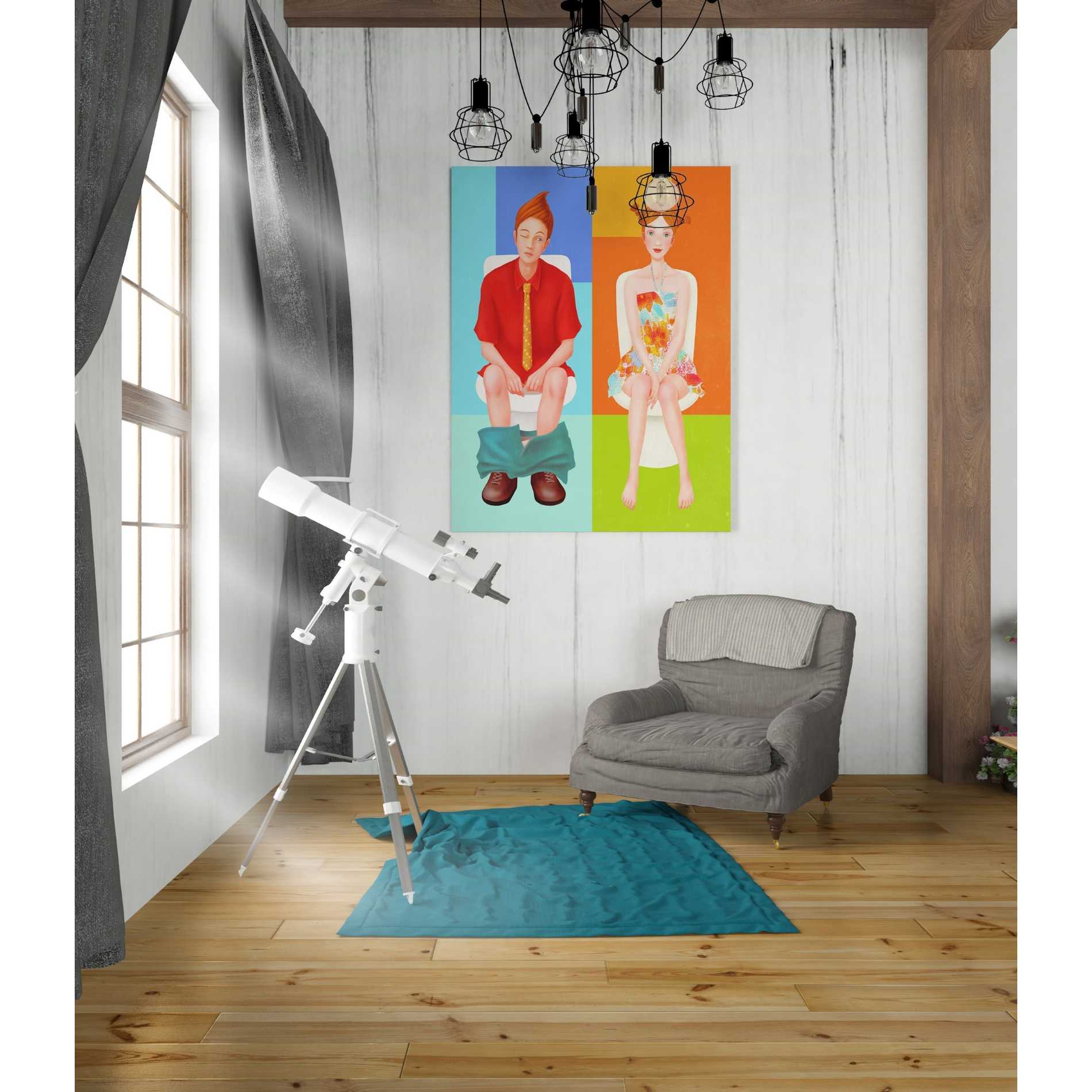 'Boy Meets Girl' by Sai Tamiya, Canvas Wall Art,26 x 30