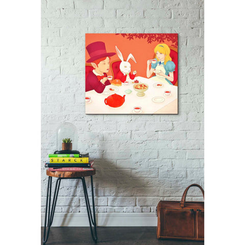 Image of 'Alice's Tea Party' by Sai Tamiya, Canvas Wall Art,30 x 26